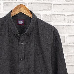 UNTUCKit Button Down Brushed Cotton Shirt Long Sleeve in Gray Men's Size XL